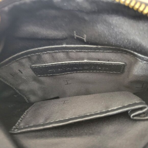 Vintage Halston Black Leather & Snake Print Crossbody Bag With Gold Accents - Picture 8 of 8